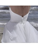 Strapless Ivory Ruched Tulle Corset Back Modern Wedding Dress